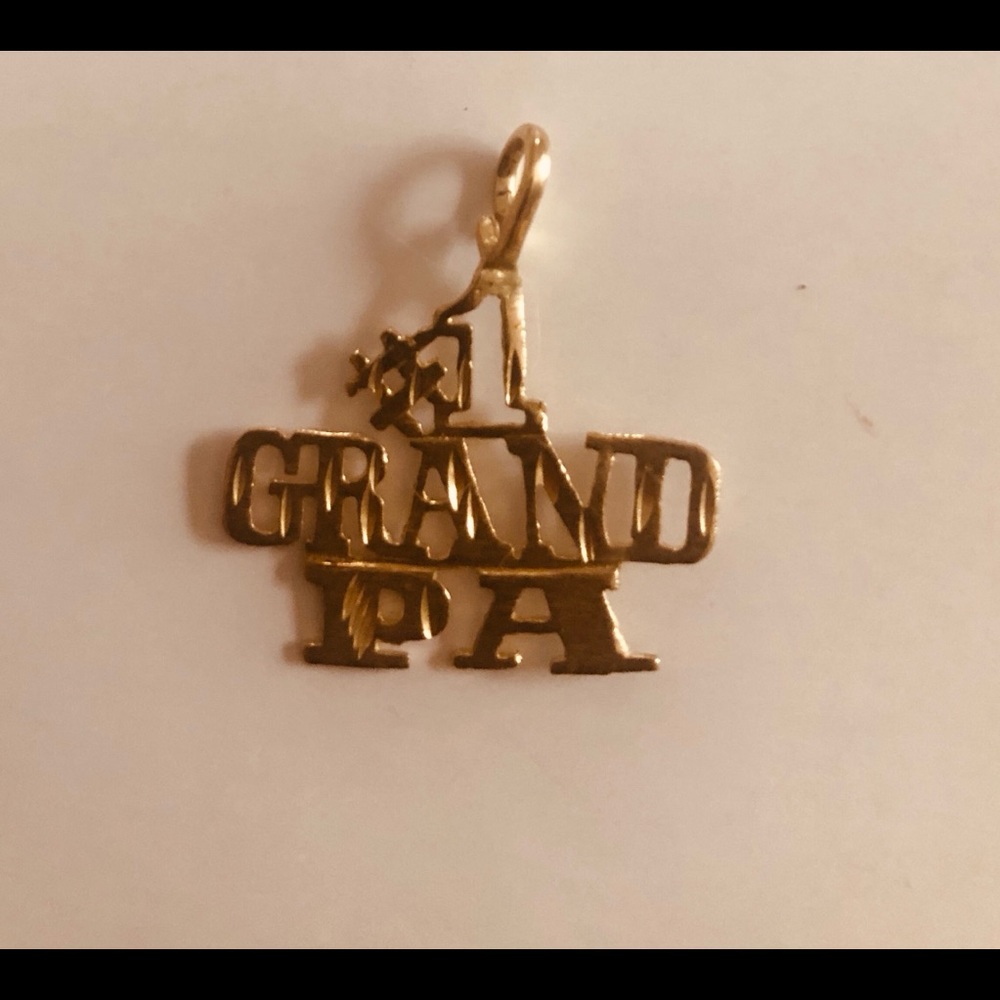 #1 GRANDPA 14kt gold charm!